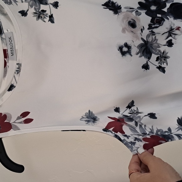 Misslook Long Tank Floral Sleeveless White Dress Cotton Blend Size L - Picture 10 of 10